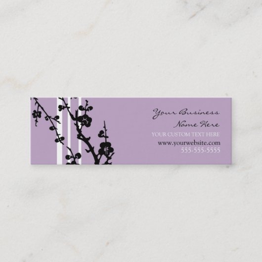 Cartes de visite floraux pourpres élégants (Devant)