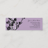 Cartes de visite floraux pourpres élégants (Dos)