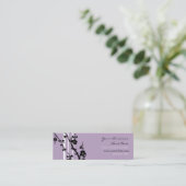 Cartes de visite floraux pourpres élégants (Debout devant)