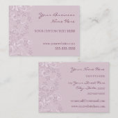 Cartes de visite floraux pourpres élégants (Devant / Derrière)