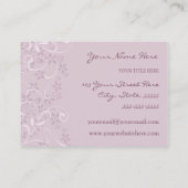 Cartes de visite floraux pourpres élégants (Dos)