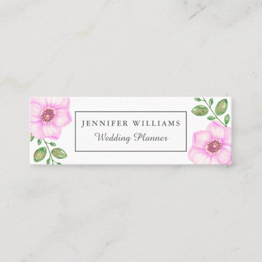 Cartes de visite floraux roses (Devant)