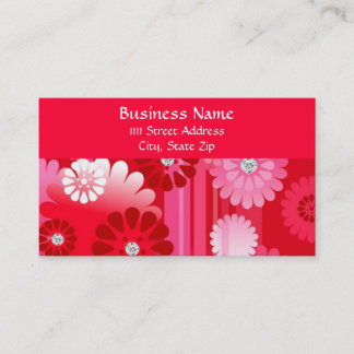 Cartes de visite floraux rouges