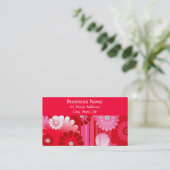 Cartes de visite floraux rouges (Debout devant)