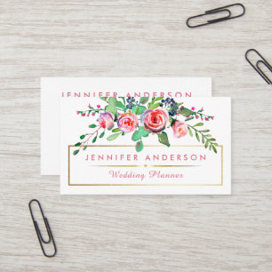 Cartes de visite floraux vintages chics de wedding