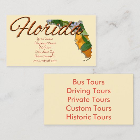 cartes de visite - FLORIDE (Devant / Derrière)