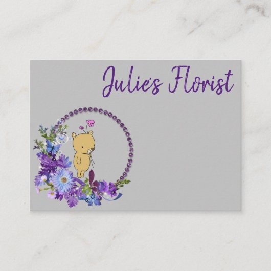 Cartes de visite, Floriste Floral Teddy Cartes de  (Devant)