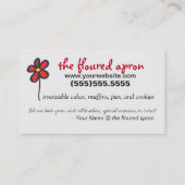 Cartes de visite Floured de Baker de maison de (Dos)