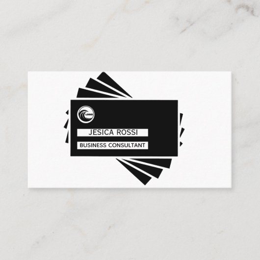 Cartes de visite forme d'icône graphique moderne (Devant)