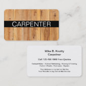 Cartes de visite frais de charpentier (Devant / Derrière)