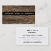 Cartes de visite frais de charpentier (Devant / Derrière)