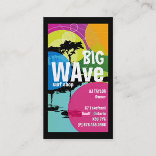 Cartes de visite frais de magasin de surf