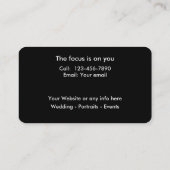 Cartes de visite frais de photographe (Dos)