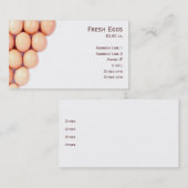 Cartes de visite frais d'oeufs (Devant / Derrière)