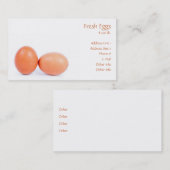 Cartes de visite frais d'oeufs (Devant / Derrière)