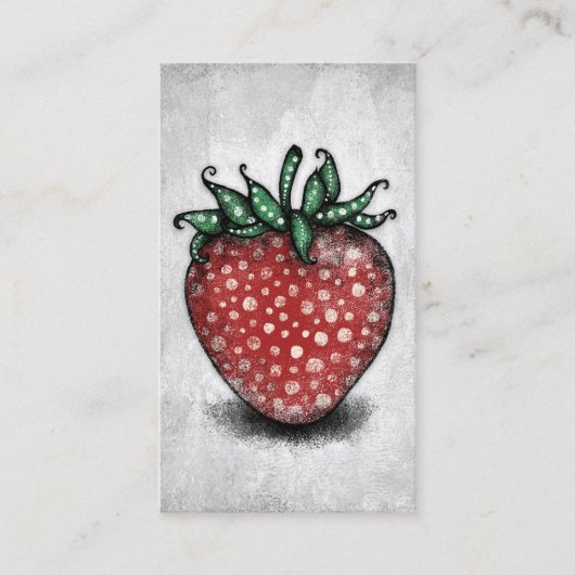 Cartes de visite fraises - Fun Red Green (Devant)