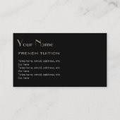 Cartes de visite français de tuteur (Dos)