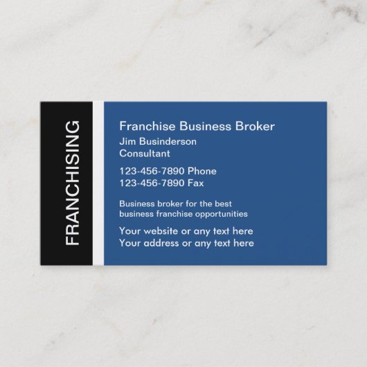 Cartes de visite Franchise Business Broker (Devant)