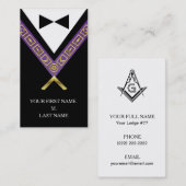 Cartes de visite Freemason - Masonic Purple & Gold (Devant / Derrière)