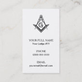 Cartes de visite Freemason - Masonic Purple & Gold (Dos)