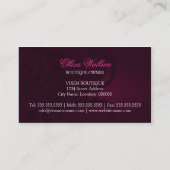 Cartes de visite fuchsia élégants de Flourish (Dos)