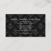 Cartes de visite Fuchsia Monogramme Damas (Dos)