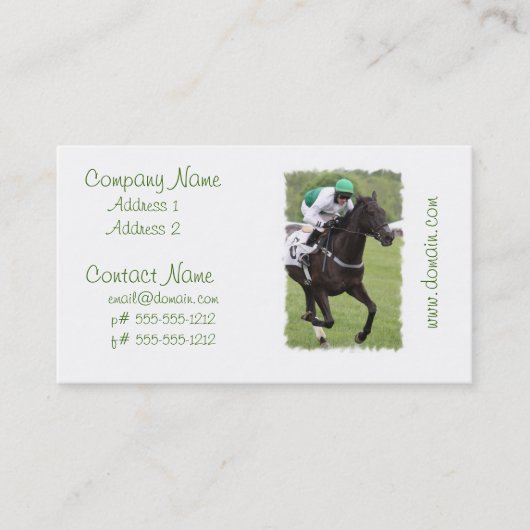 Cartes de visite galopants de cheval de course (Devant)