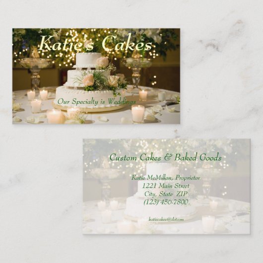 Cartes de visite--Gâteau (Devant / Derrière)