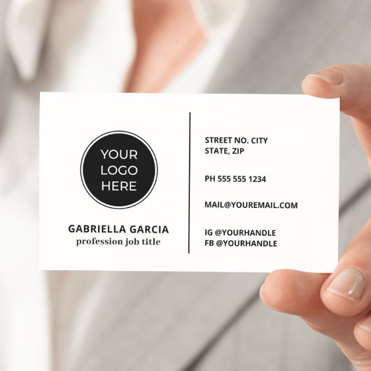 Cartes de visite génériques à design simple blanc