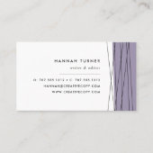 Cartes de visite géométriques modernes | Grey Lila (Devant)