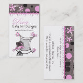 Cartes de visite Girly de diva de fille de rose et (Devant / Derrière)