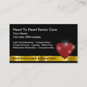 Cartes de visite Glitzy Bling pour aidants seniors