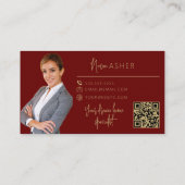 Cartes de visite Gold Real Estate Agent avec code  (Dos)