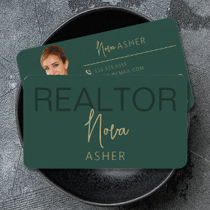 Cartes de visite Gold Real Estate Agent avec code 