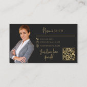 Cartes de visite Gold Real Estate Agent avec code  (Dos)