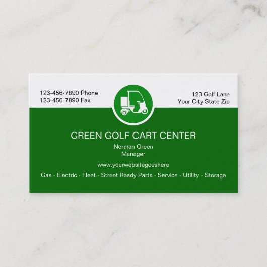 Cartes de visite Golf (Devant)