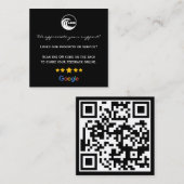 Cartes de Visite Google Avis QR Merci (Devant / Derrière)