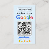 Cartes de visite Google Review avec logo et code Q (Devant)