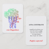 Cartes de visite Grand Danois (Devant / Derrière)