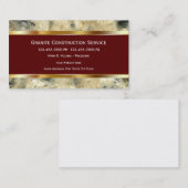 Cartes de visite Granite Construction (Devant / Derrière)