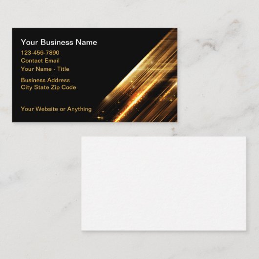 Cartes de visite graphiques Abstraits cool Gold (Devant / Derrière)