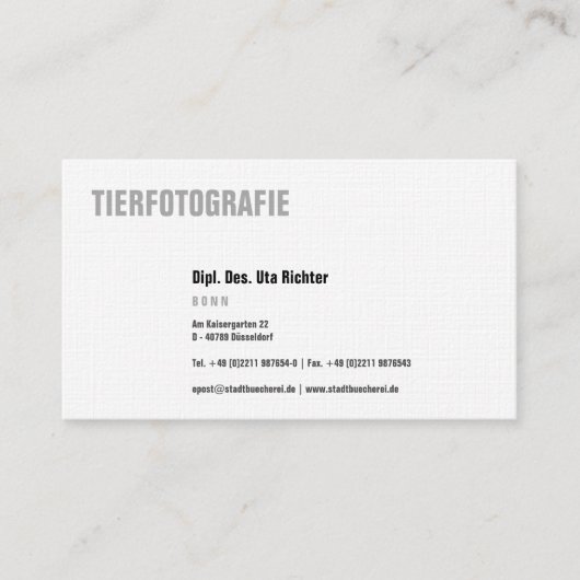 Cartes de visite gras (Devant)
