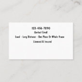 Cartes de visite Graves De Transport Et De Camionn (Dos)