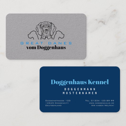 Cartes de visite Great Danes (Devant / Derrière)
