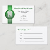 Cartes de visite Green Dental avec carte de rendez (Devant / Derrière)