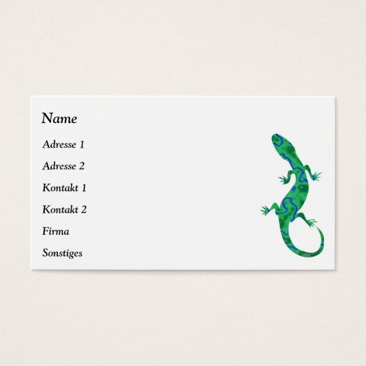 Cartes de visite Green Gecko (Devant)