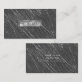 Cartes de visite Grey & Silver Modern Glam Marble  (Devant / Derrière)
