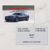 Cartes de visite gris de Camaro (Devant / Derrière)