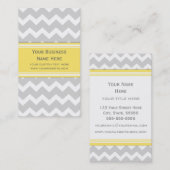 Cartes de visite gris de Chevron de citron rétros (Devant / Derrière)