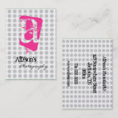 Cartes de visite gris de monogramme d'arrière - (Devant / Derrière)